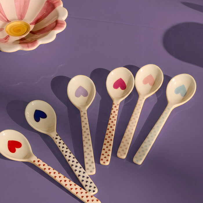 RICE - Theelepel - Favorite Hearts - Licht Blauw