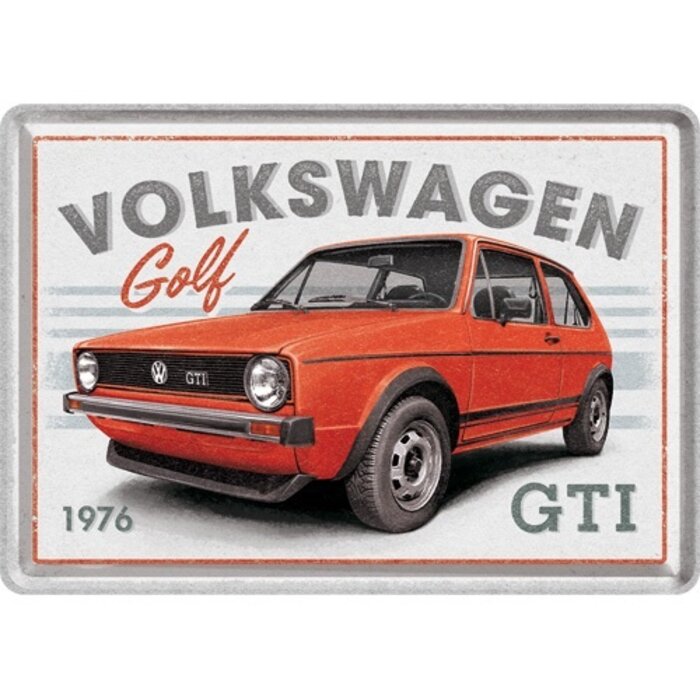 Nostalgic Art Volkswagen Golf Metalen Postkaart - GTI 1976 - Nostalgic Art