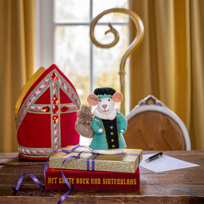 Sjaal met Verhaal Decoratie Muis Pietermuis Turquoise – Sjaal met Verhaal