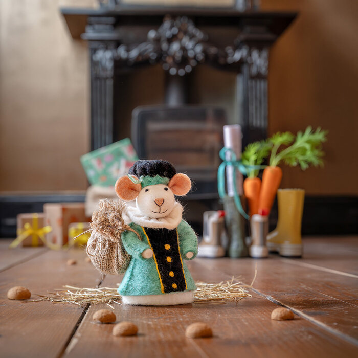 Sjaal met Verhaal – Decoratie Muis Pietermuis Turquoise