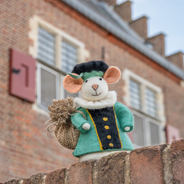 Sjaal met Verhaal – Decoratie Muis Pietermuis Turquoise