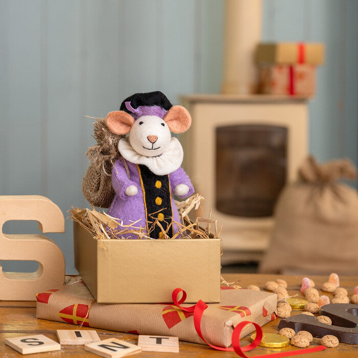 Sjaal met Verhaal – Decoratie Muis Pietermuis Lila