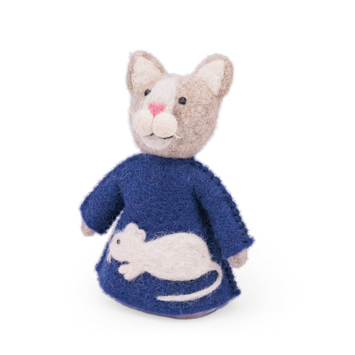 Sjaal met Verhaal – Decoratie Kat Grijs met Muis