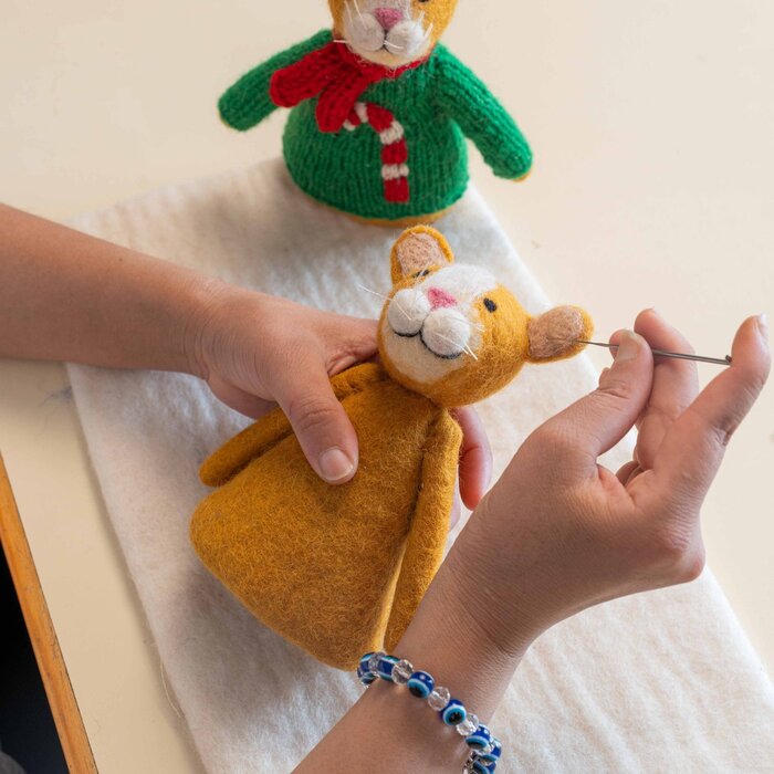 Sjaal met Verhaal – Decoratie Kat Kersttrui Candystick
