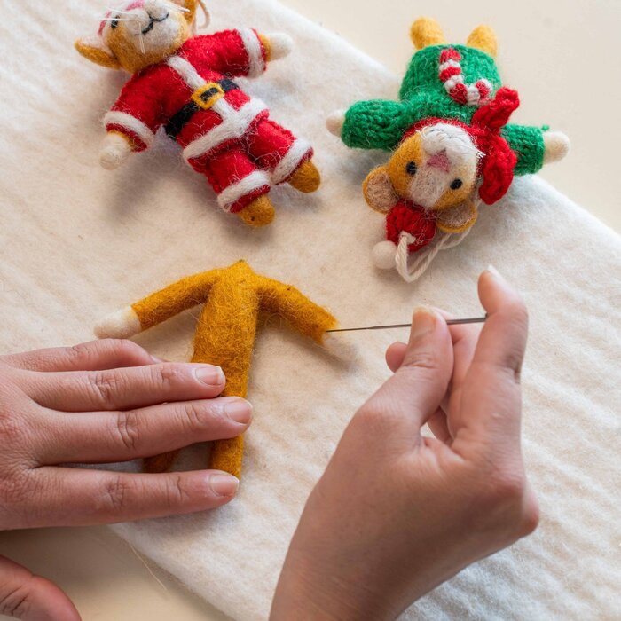 Sjaal met Verhaal – Hanger Kat Kersttrui Candystick
