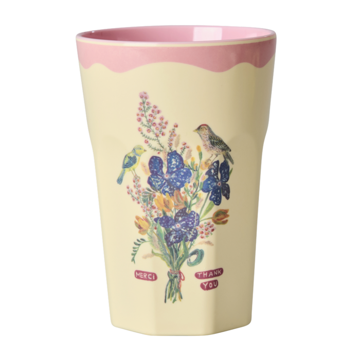RICE - Grote beker - Roze - Nathalie Lété Vol. 2 Print - Set van 2