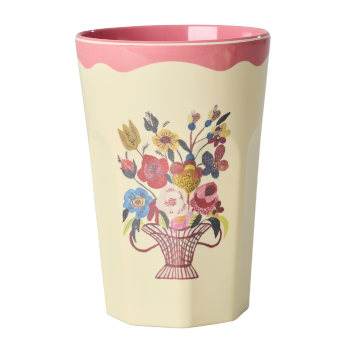 RICE - Grote beker - Roze - Nathalie Lété Vol. 2 Print - Set van 2