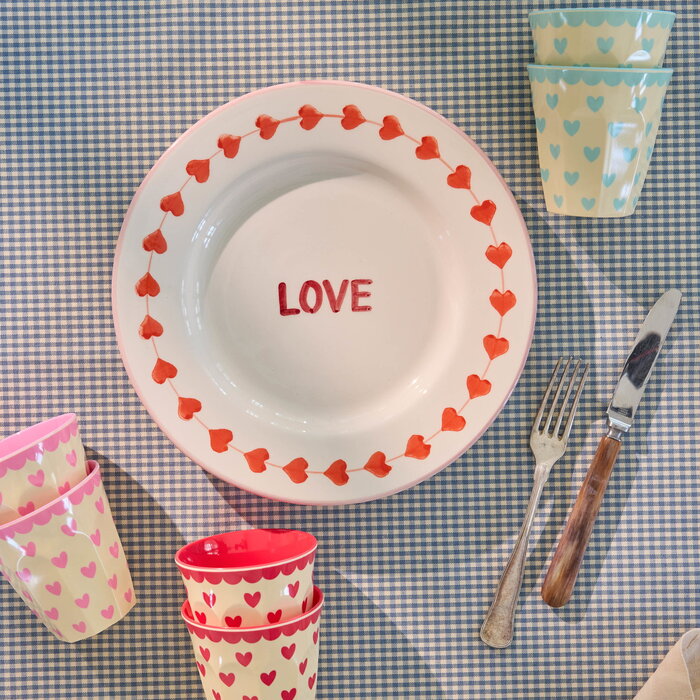 RICE - Middelgroot Beker - Favorite Hearts - Multicolor - Set van 6