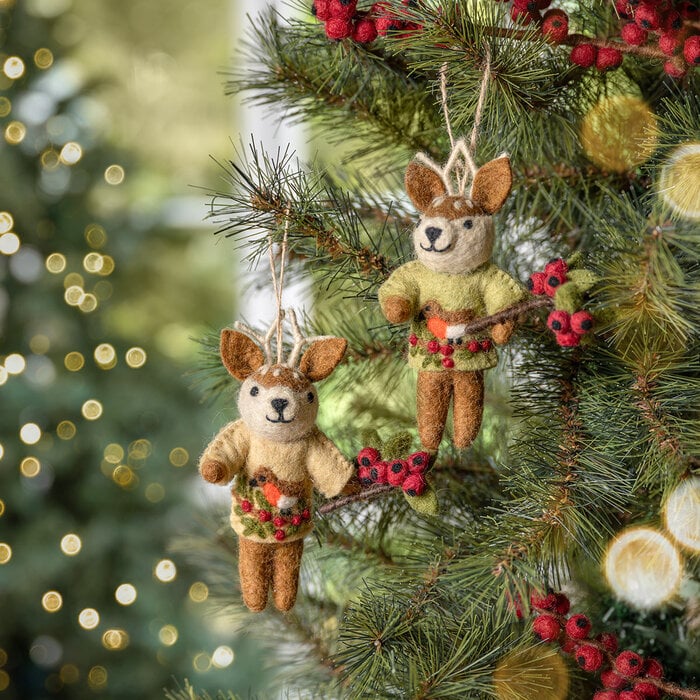 Sjaal met Verhaal – Hanger Hert Beige English Christmas