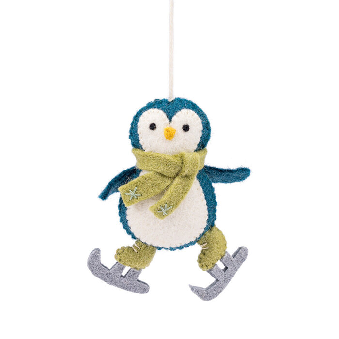 Sjaal met Verhaal – Hanger Pinguïn op Schaatsen