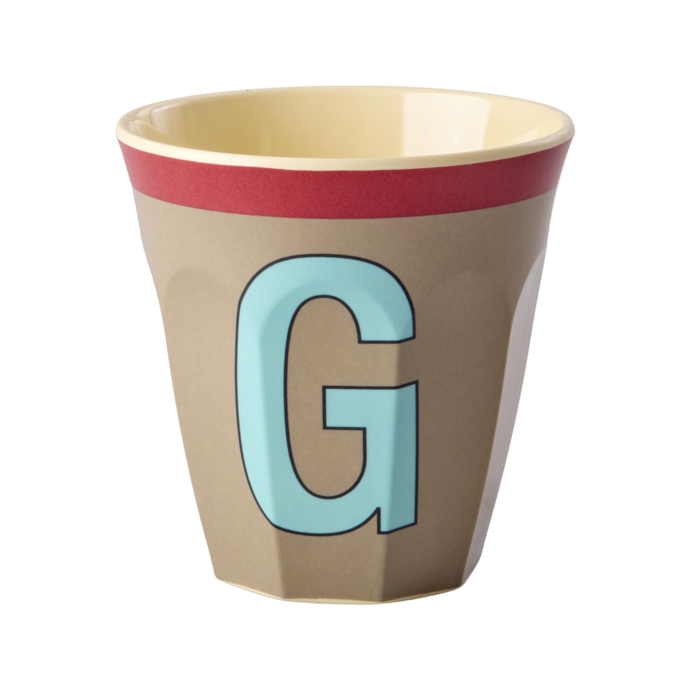 RICE Medium Alphabet Cup G Vintage Dark Beige - RICE