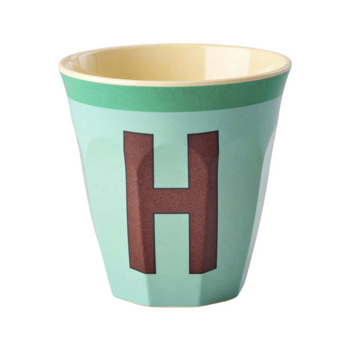 RICE Medium Alphabet Cup H Vintage Mint Green - RICE