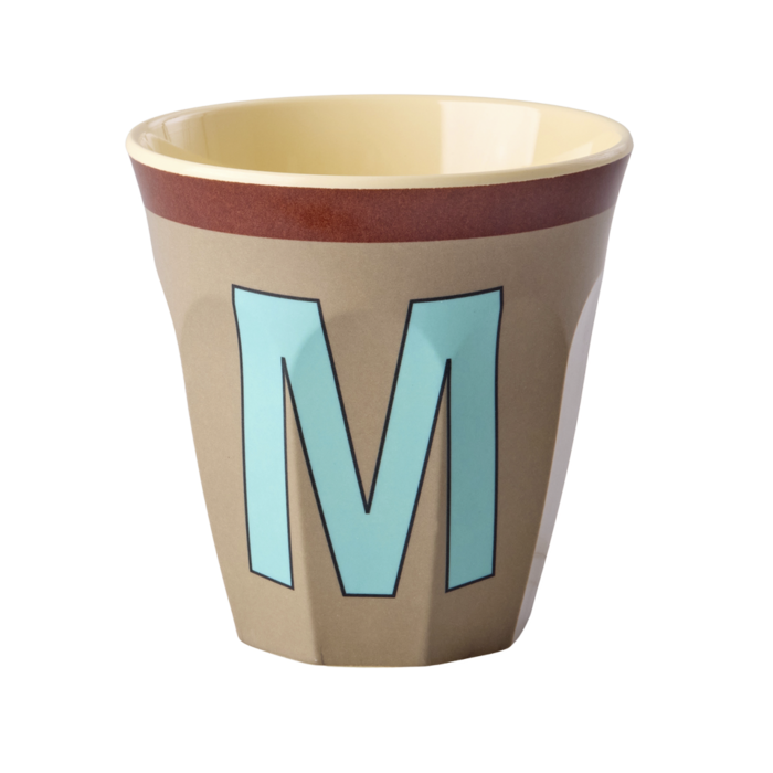 RICE - Medium Alphabet Cup M Vintage Dark Beige