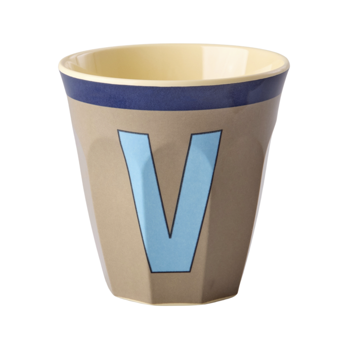 RICE - Medium Alphabet Cup V Vintage Dark Beige