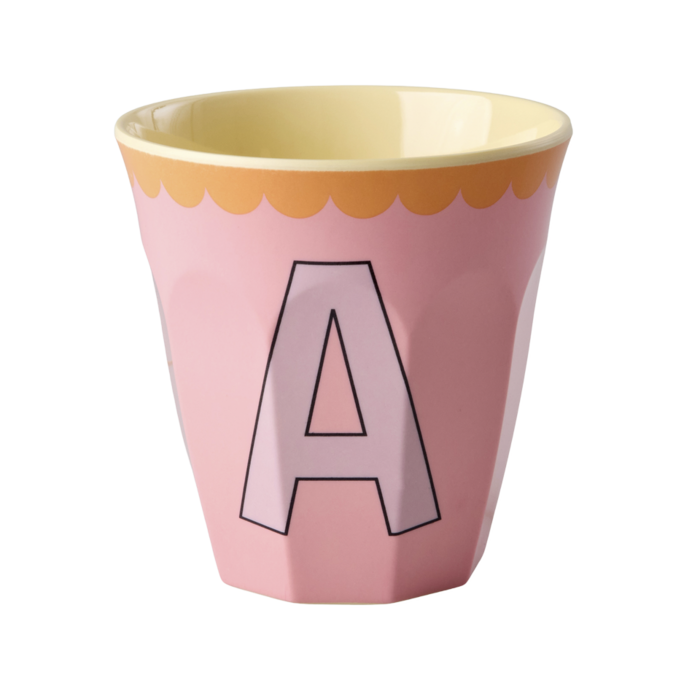 RICE - Medium Alphabet Cup A Vintage Pink