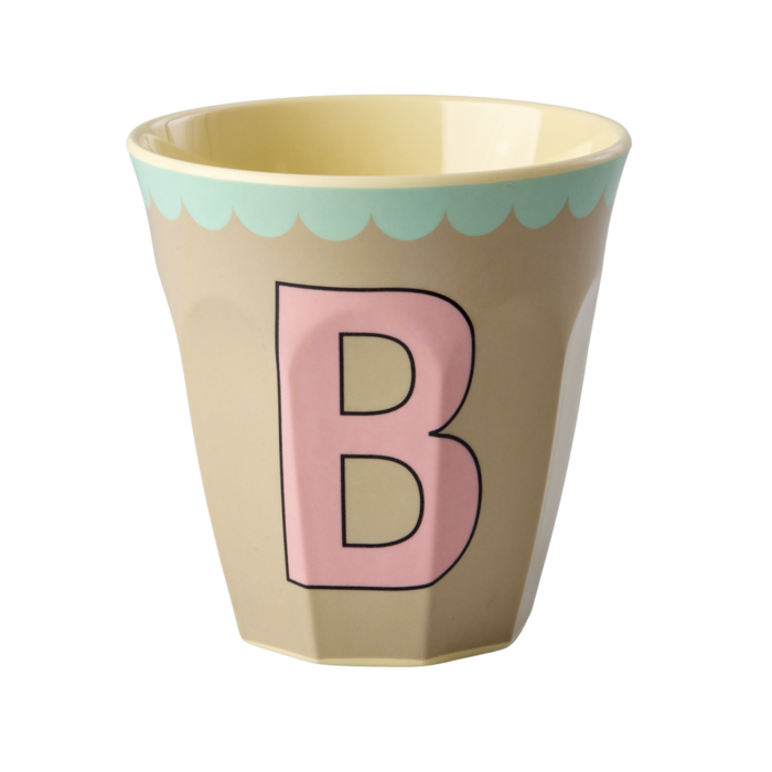 RICE - Medium Alphabet Cup B Vintage Beige