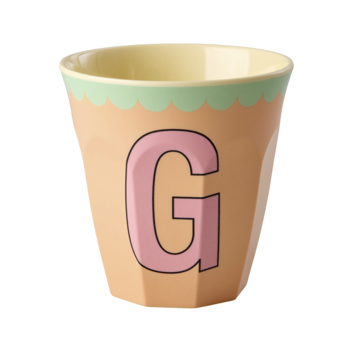 RICE Medium Alphabet Cup G Vintage Peach - RICE