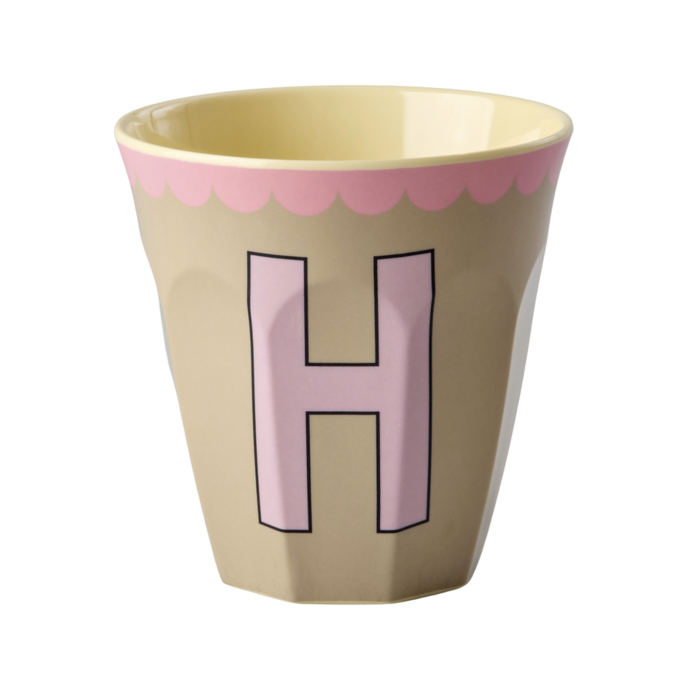 RICE - Medium Alphabet Cup H Vintage Beige