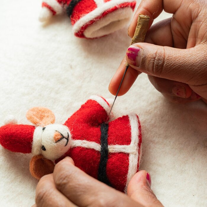 Sjaal met Verhaal - Vingerpopje Muis Kerstmuis