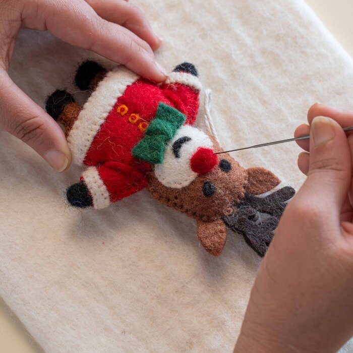 Sjaal met Verhaal - Hanger Rendier Kerstman Jolly Christmas