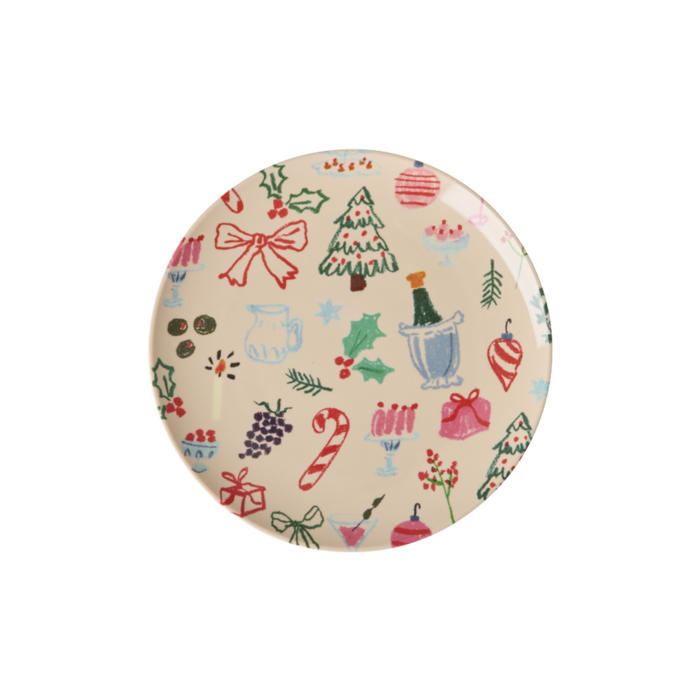 RICE Klein Rond Taartbordje - Xmas Galore - RICE