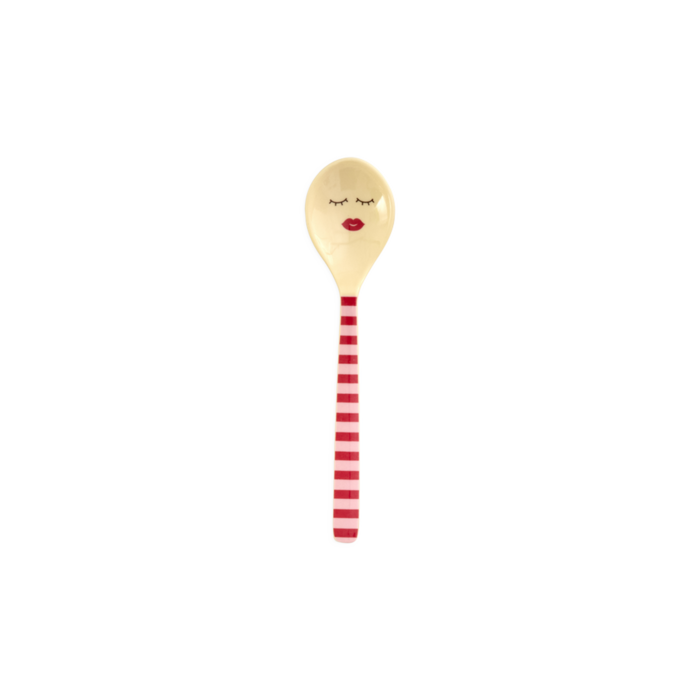 RICE Theelepeltje Roze met Rode Streepjes - RICE