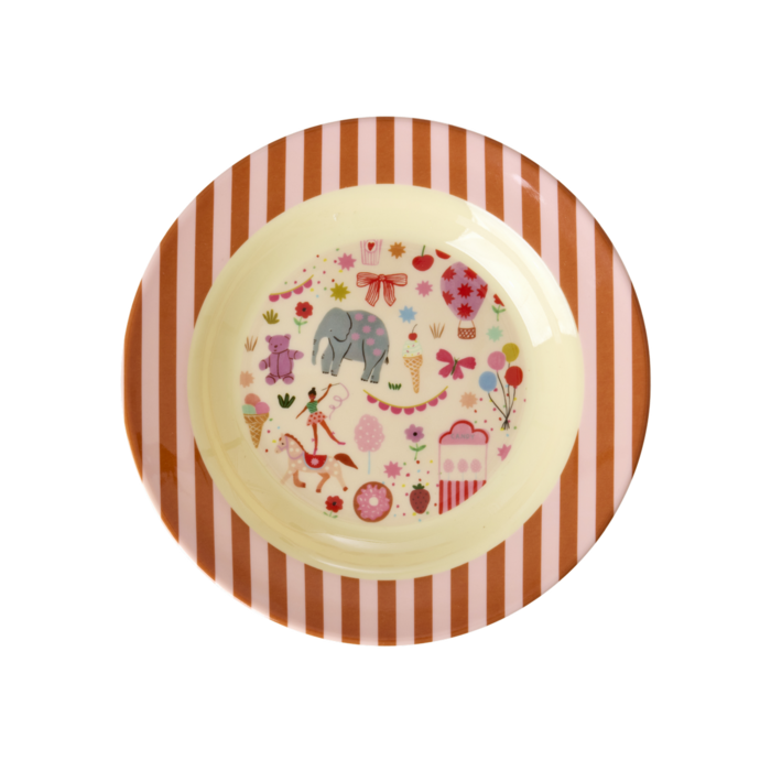 RICE Kinderschaaltje Roze Fun Fair Print - RICE