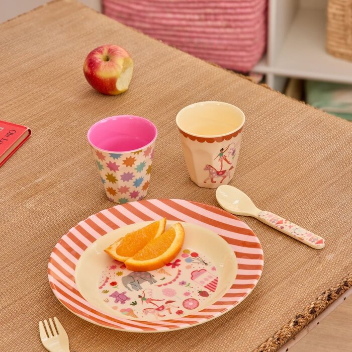 RICE - Kinderschaaltje Roze Fun Fair Print