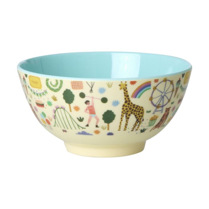 RICE - Middelgroot Kinderschaaltje Mint Fun Fair Print