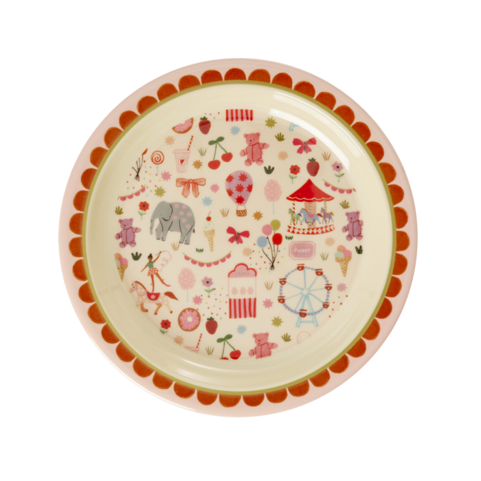 RICE Kinderbord Roze Fun Fair Print - RICE