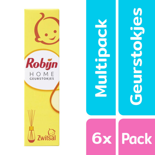 Robijn Home - Geurstokjes Zwitsal - 6 x 45 ml - Voordeelpak