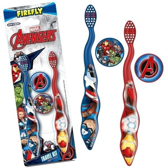 FireFly - Marvel Avengers - Tandenborstels met Reiskapjes - 2 Stuks