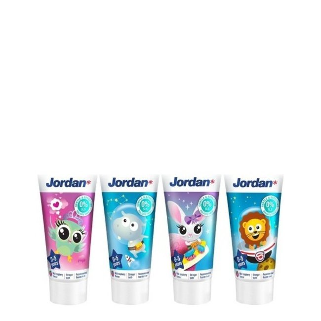 Jordan Kids - Tandpasta 0/5 jaar - Milde Fruitsmaak - 3x50ml - Voordeelverpakking