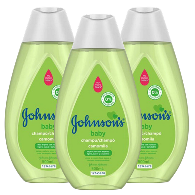 Johnson's Baby Shampoo 3 x  Kamille 500 ml.- Voordeelverpakking