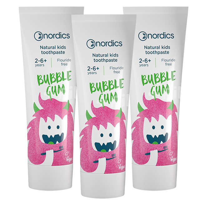 Nordics Kids - Natuurlijke Tandpasta Bubblegum - 3 x 50ml Voordeelverpakking