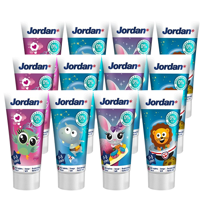 Jordan Kids - Tandpasta 0/5 jaar - Milde Fruitsmaak - 3x50ml - Voordeelverpakking