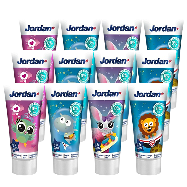 Jordan Kids - Tandpasta 0/5 jaar - Milde Fruitsmaak - 3x50ml - Voordeelverpakking