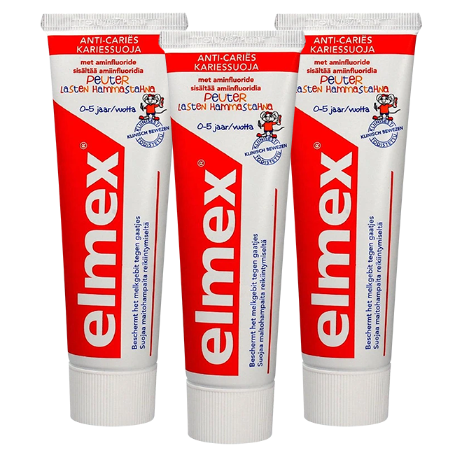 Elmex Elmex Peuter - Tandpasta - 0/5 jaar - 3x75ml - Voordeelverpakking