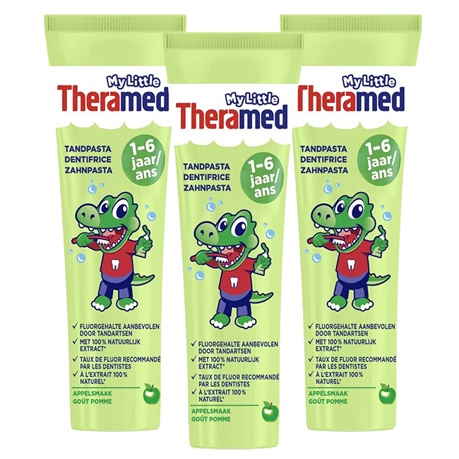 Theramed - My Little Tandpasta - 1 - 6 jaar - Appel - 3 x 75ml Voordeelverpakking