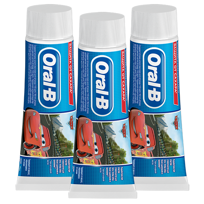 Oral B Kids - Disney Cars Tandpasta - 75ml - Met suikerschild - 3x75ml - Voordeelverpakking