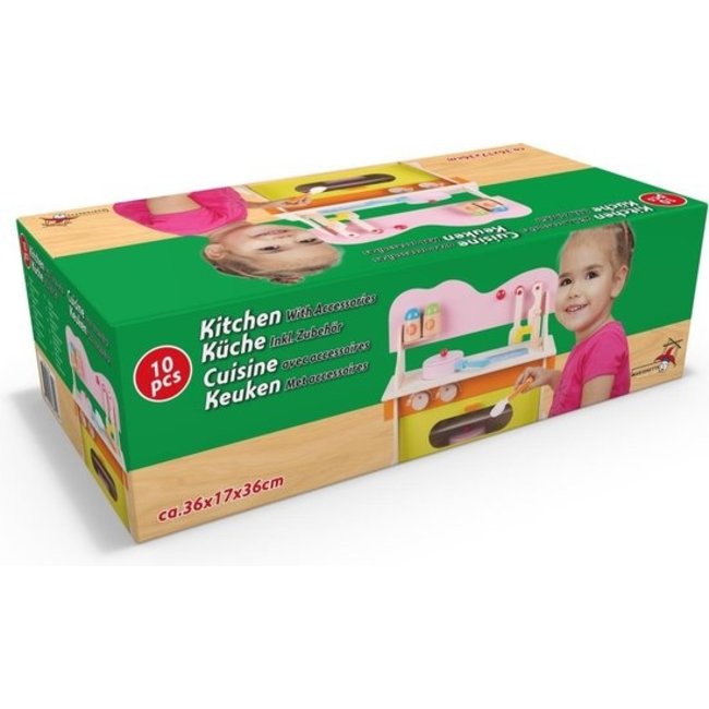 Marionette - Houten Speelgoed Keuken - inclusief 10 Accessoires