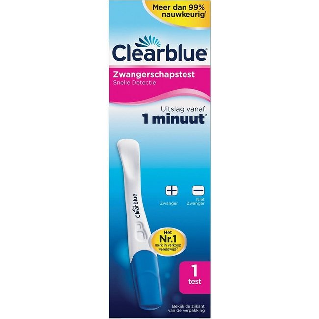 Clearblue Zwangerschapstest - 1 Test - Uitslag Binnen Een Minuut