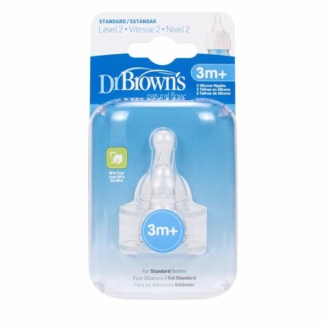 Dr. Brown's Fles Speen standaard - Fase 2 - 2 stuks