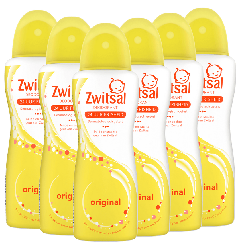 fictie Gevestigde theorie Is aan het huilen Zwitsal - Deodorant Spray - Orgineel - 6 x 100 ml - Voordeelverpakking -  Babydrogist.nl