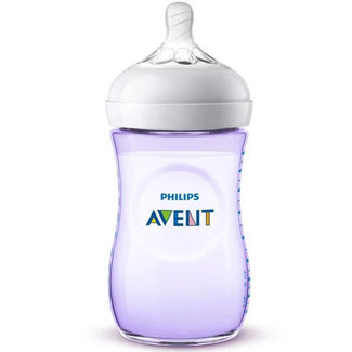 Philips Avent Philips Avent - Natural Babyflesje - 260ml - 1+M - Lila