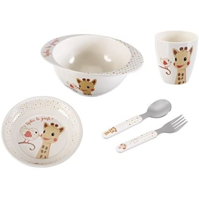 Sophie de Giraffe - Maaltijd Set Rood - 5 delig