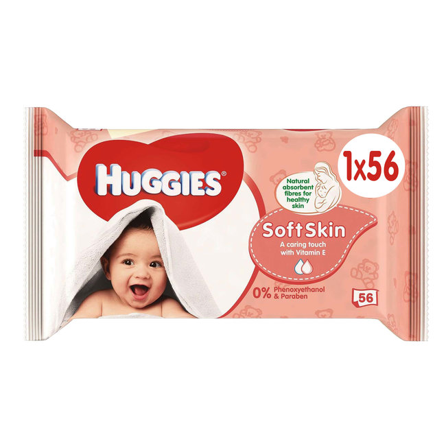 Huggies - Soft Skin Billendoekjes - 56 babydoekjes