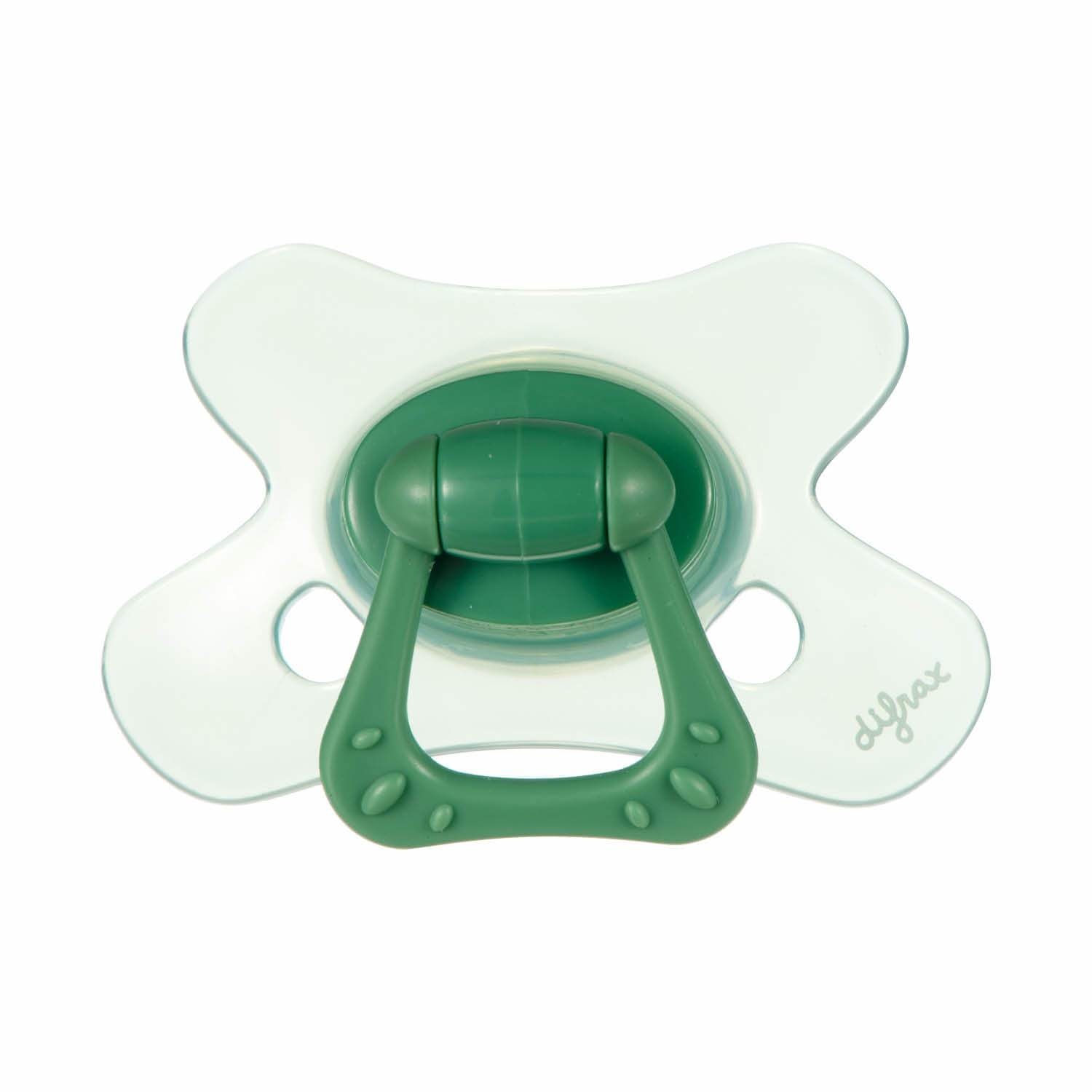 Difrax Fopspeen - Natural & Pure - 6+ Maanden - Olive Groen / Wit