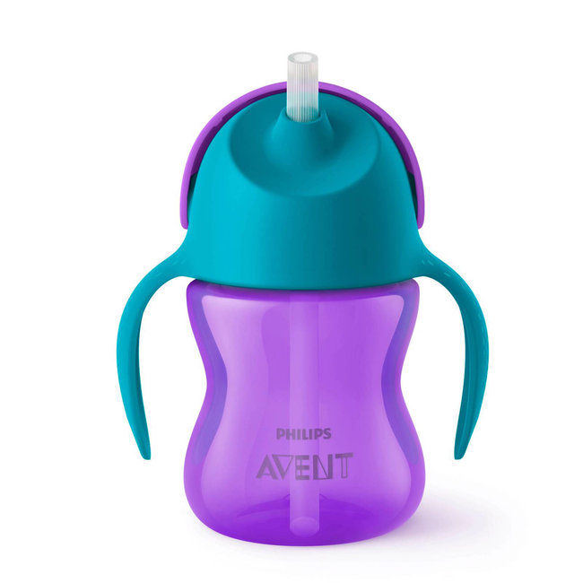 Philips Avent - Drinkbeker met rietje - 9+M - 1 stuk - Paars/blauw - SCF796/02