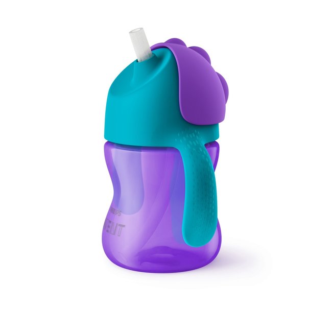 Philips Avent - Drinkbeker met rietje - 9+M - 1 stuk - Paars/blauw - SCF796/02